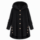 Abrigo de Invierno para Mujer de Color Sólido, Botones Asimétricos, de Felpa Afelpada y Suave