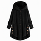 Abrigo de Invierno para Mujer de Color Sólido, Botones Asimétricos, de Felpa Afelpada y Suave
