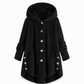 Abrigo de Invierno para Mujer de Color Sólido, Botones Asimétricos, de Felpa Afelpada y Suave