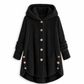 Abrigo de Invierno para Mujer de Color Sólido, Botones Asimétricos, de Felpa Afelpada y Suave