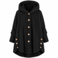 Abrigo de Invierno para Mujer de Color Sólido, Botones Asimétricos, de Felpa Afelpada y Suave