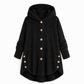 Abrigo de Invierno para Mujer de Color Sólido, Botones Asimétricos, de Felpa Afelpada y Suave