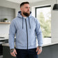 Chaqueta casual con capucha y cremallera para hombre, abrigada