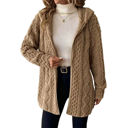 🔥 ¡50% OFF POR TIEMPO LIMITADO! 🧸🧥 Chaqueta Casual con Capucha y Forro de Felpa para Mujer – Cálida, Suave y Súper Acogedora ❄️✨