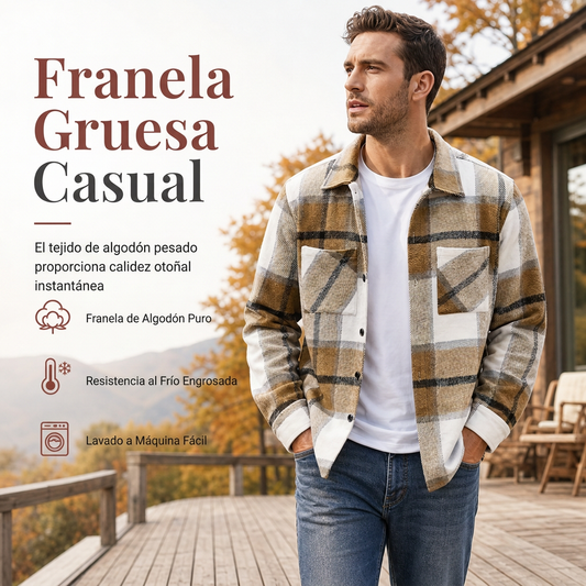 🔥 ¡50% OFF POR TIEMPO LIMITADO! 👔🍂 Camisa Casual de Franela a Cuadros para Hombre – Suave, Cómoda y Fácil de Combinar ✨