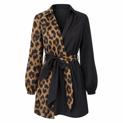 🔥 ¡50% OFF POR TIEMPO LIMITADO! 🐆✨ Prenda Casual para Mujer con Estampado de Leopardo y Diseño de Contraste – Moderna, Original y Llena de Estilo