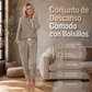 Conjunto de 2 piezas: top de mujer y pantalones con cordón