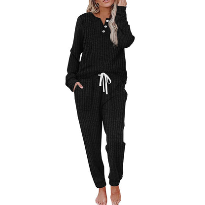 Conjunto de 2 piezas: top de mujer y pantalones con cordón