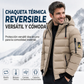 Abrigo cálido reversible con capucha para hombre