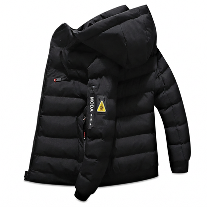 Abrigo cálido reversible con capucha para hombre